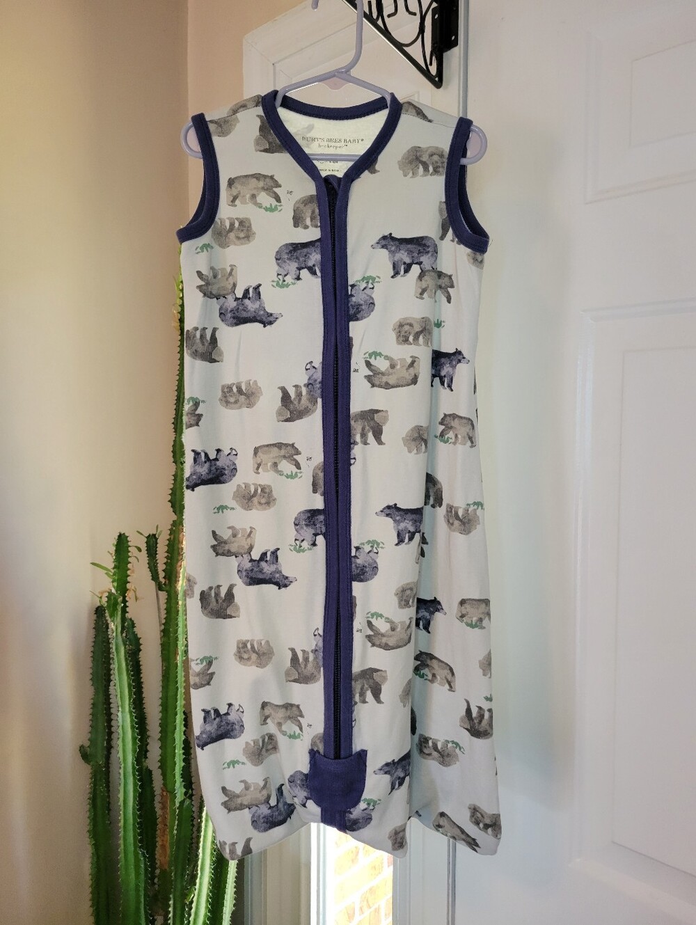 Burt's Bees Baby Beekeeper Wearable Blanket In A Bear Print,‎ Size Medium